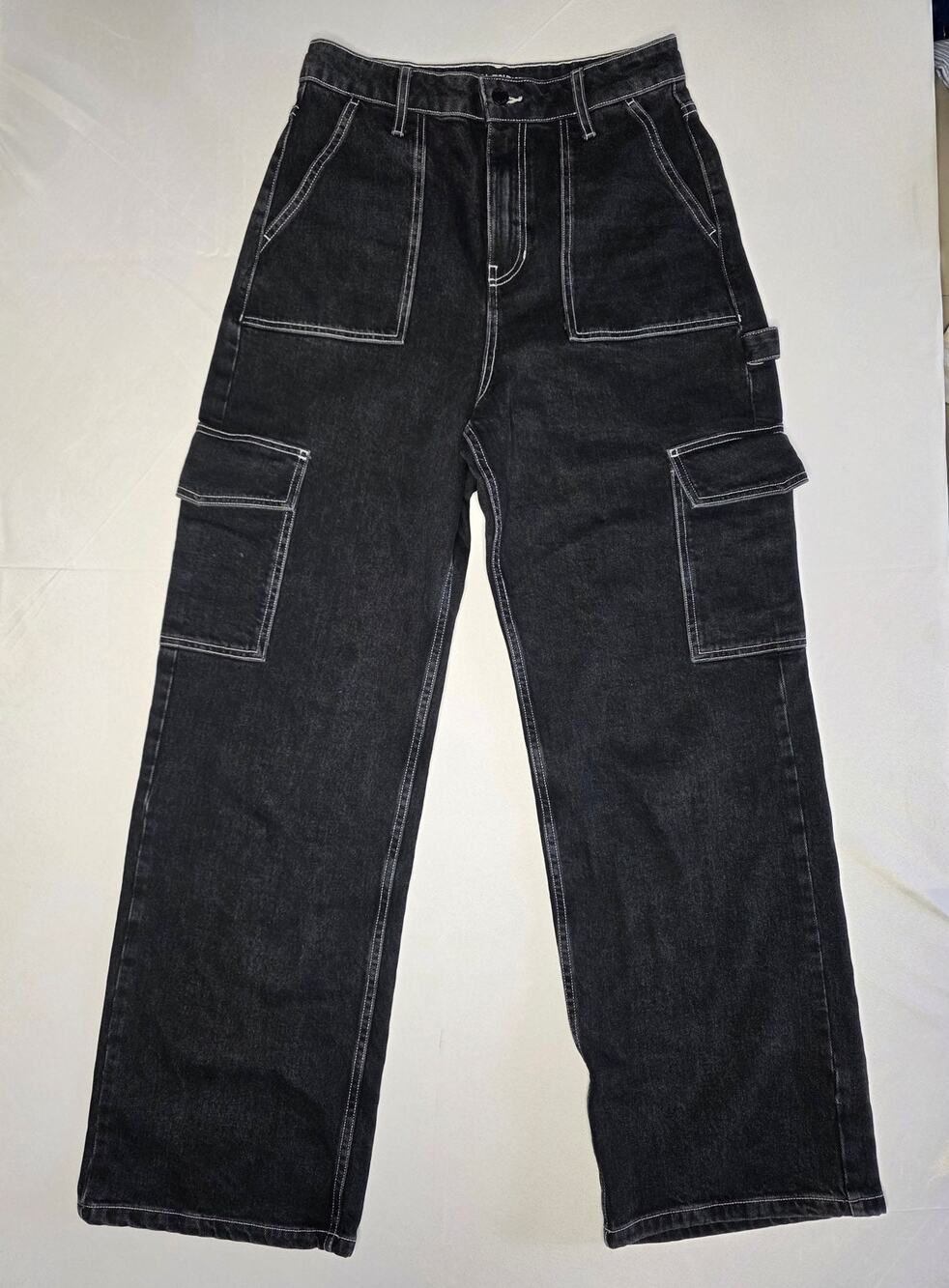 Social Tourist Black Baggy Cargo Utility Carpenter Jeans Size 7